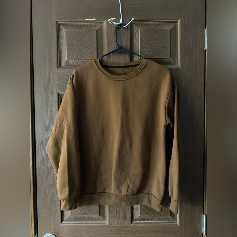 SHEIN Womans’ Brown Crewneck Sweater